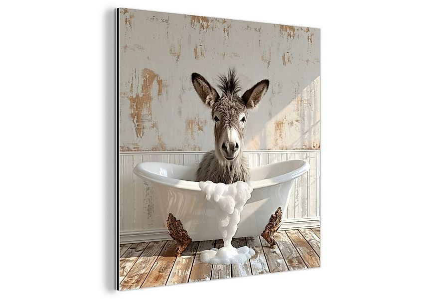 MuchoWow Metallbild Esel - Tiere - Badewanne - Schaumstoff, Inkl. Aufhängun günstig online kaufen