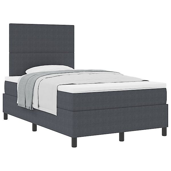 vidaXL Bett Boxspringbett mit Matratze Dunkelgrau 120x200 cm Cordstoff (1-t günstig online kaufen