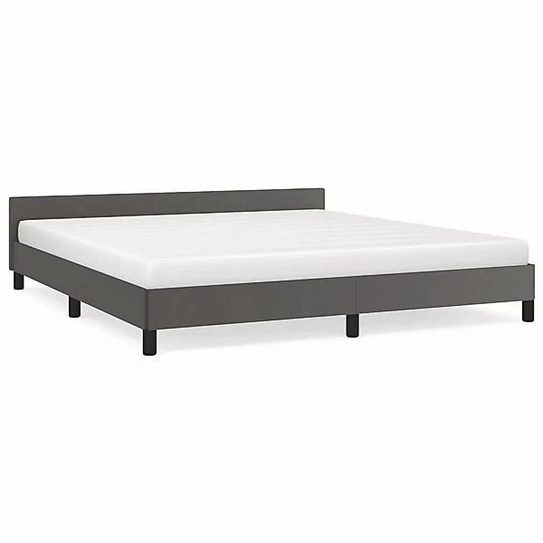 vidaXL Bettgestell mit Kopfteil Grau 160x200 cm Kunstleder Modell 11395705 günstig online kaufen