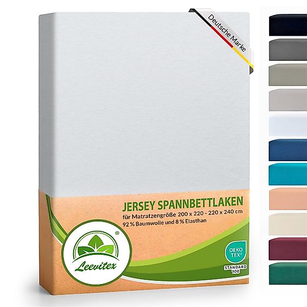leevitex® Spannbettlaken Luxus Elasthan Jersey Spannbettlaken, Gummizug: Ru günstig online kaufen