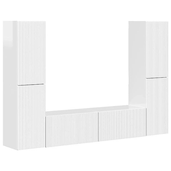 vidaXL TV-Schrankset 6 Stk Hochglanz Weiß Holzwerkstoff 3409109 günstig online kaufen