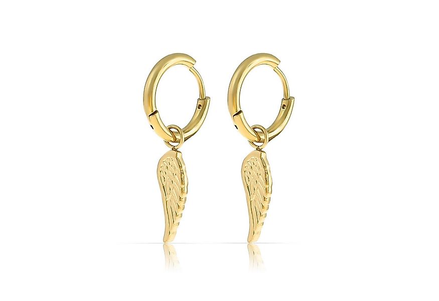 Made by Nami Ohrring-Set Hängende Creolen Ohrringe Engelsflügel Anhänger Ed günstig online kaufen