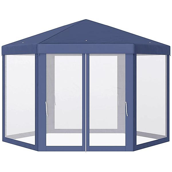 Outsunny Pavillon in sechseckiger Form blau günstig online kaufen