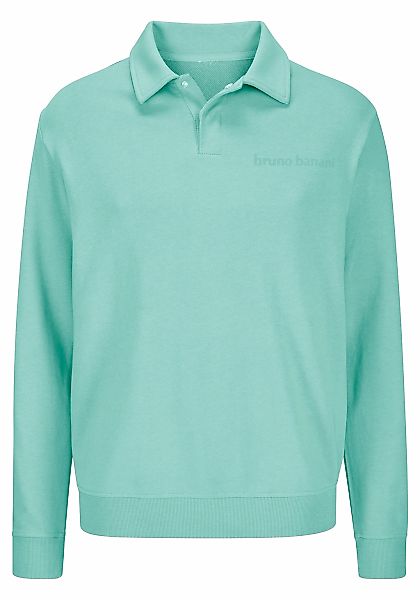 Bruno Banani Sweatshirt "mit Kragen und kleiner Knopfleiste", Langarmshirt günstig online kaufen