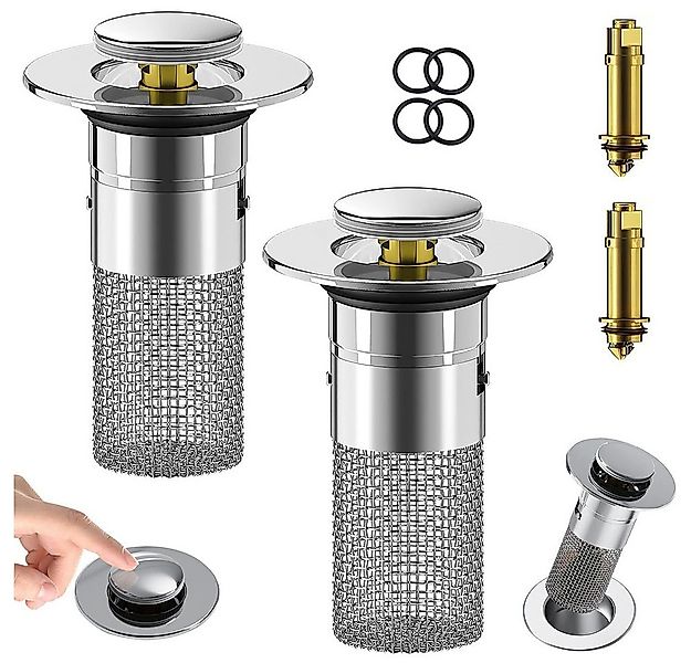 NUODWELL Waschbeckenstöpsel 2 Stücke Pop Up Waschbecken Abflussfilter für 3 günstig online kaufen