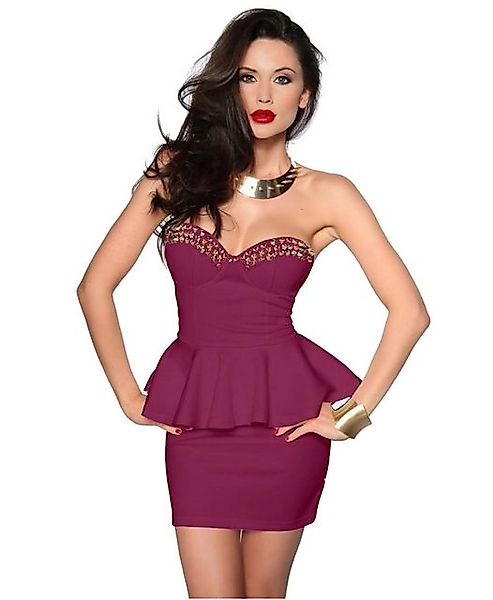 Atixo Abendkleid Bandeau-Minikleid Vintage-Kleid mit Spikes Partykleid Club günstig online kaufen