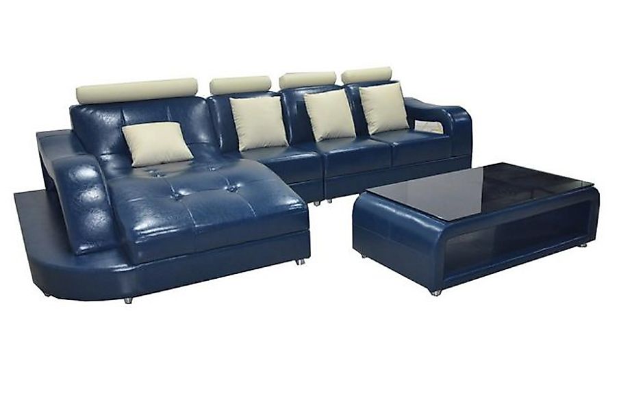JVmoebel Ecksofa Ledersofa mit USB Wohnlandschaft Eck Garnitur Design Moder günstig online kaufen