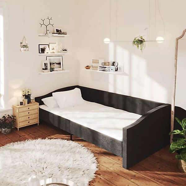 Tagesbett Usb Schwarz Stoff 90x200 Cm günstig online kaufen