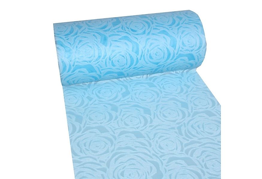 Deko AS Dekoobjekt Tischläufer Dekoflor® - "Rosen" - 300mm 5m - hellblau - günstig online kaufen
