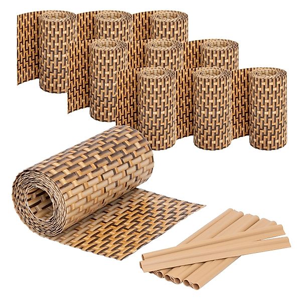 Jardinion Sichtschutzstreifen 10x 250cm x 19cm x 2,4mm Hellbraun inkl. Clip günstig online kaufen