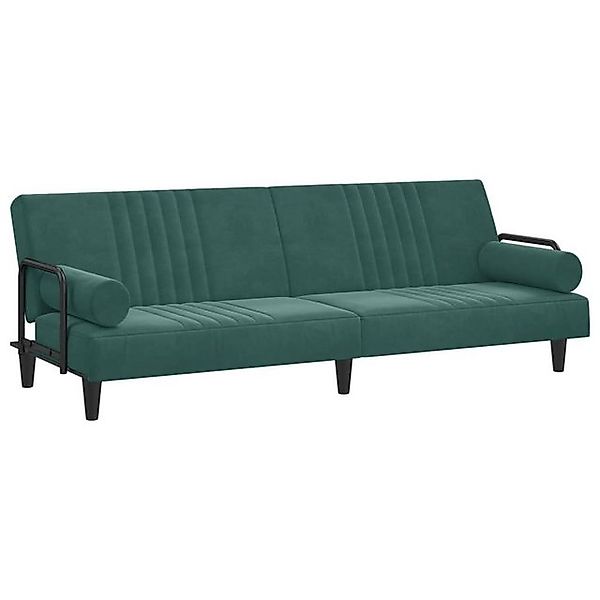 vidaXL Sofa Schlafsofa mit Armlehnen Dunkelgrün Samt Schlafcouch Couch Sofa günstig online kaufen