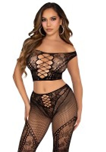 Schulterfreies Crop Top und Leggings günstig online kaufen