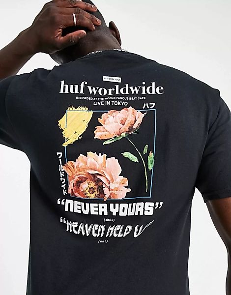 HUF – T-Shirt mit „Never Yours“-Print in Schwarz günstig online kaufen