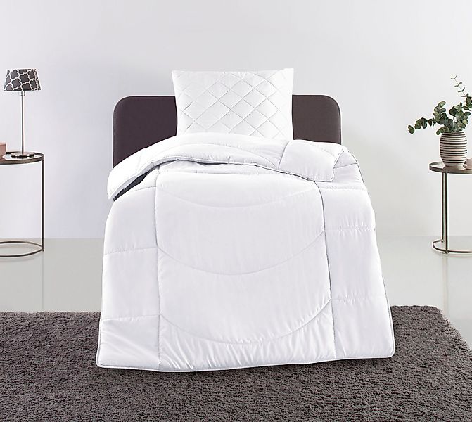 my home Steppbett + Kopfkissen Microlux, günstig online kaufen