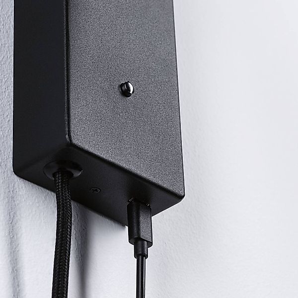 Paulmann Hulda USB LED-Wandspot, dimmbar, schwarz, Schalter günstig online kaufen