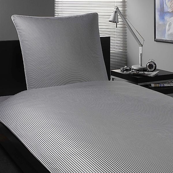 Elegante Bettwäsche Hamburger Streifen, Mako-Satin, 2 günstig online kaufen