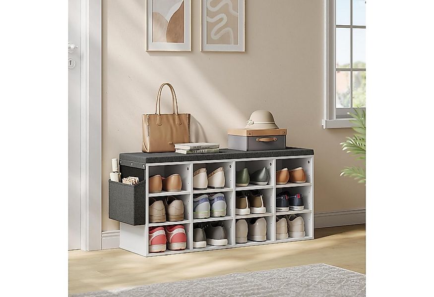 Woltu Schuhbank, mit Sitzbank 12 Fächern, Schuhregal für Flur, 102x30x48,5 günstig online kaufen