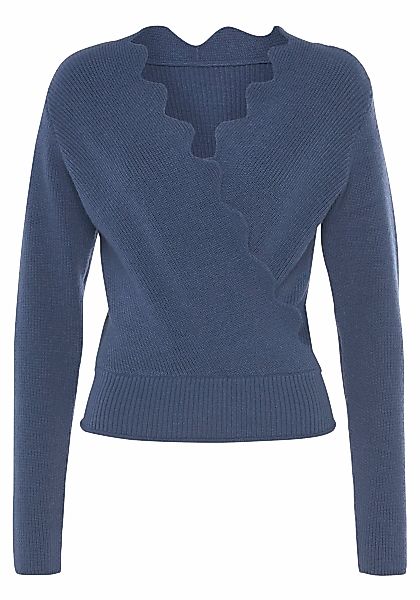 LASCANA Strickpullover, mit Wellenkante, modischer Damenpullover mit besond günstig online kaufen