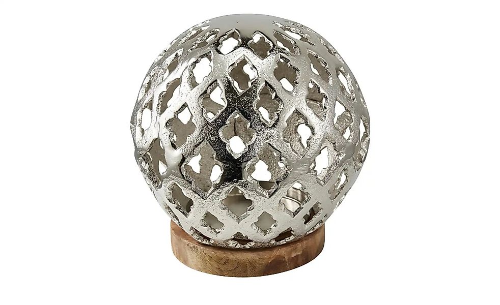 Windlicht   ¦ silber ¦ Massivholz ¦ Maße (cm): H: 16  Ø: 16 Accessoires > K günstig online kaufen