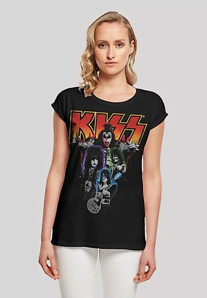 F4NT4STIC T-Shirt Kiss Rock Band Neon Premium Qualität, Musik, By Rock Off günstig online kaufen