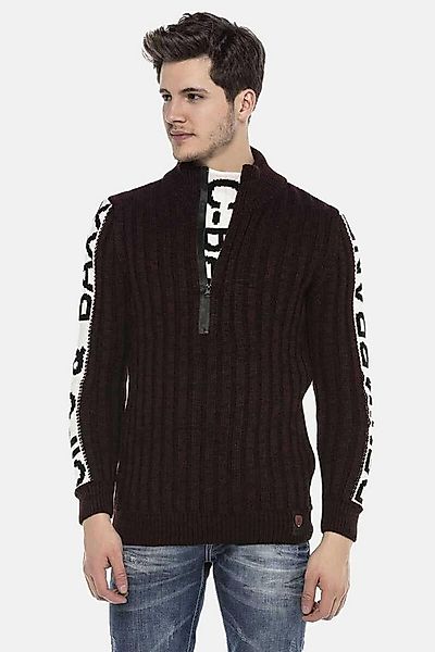 Cipo & Baxx Strickpullover Pullover (1-tlg) mit Marken Schriftzug, CP216 günstig online kaufen
