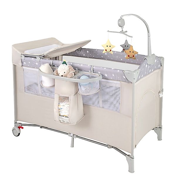 COSTWAY Baby-Reisebett 2 Ebenen 4 in günstig online kaufen