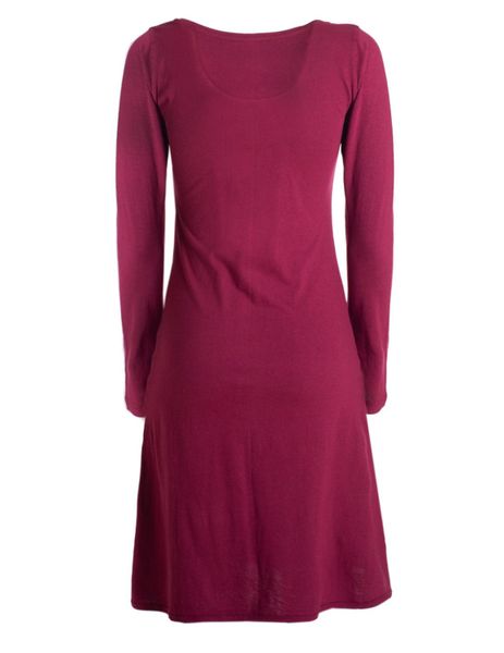 Vishes Tunikakleid Damen Langarm-Shirtkleid Tunika-Kleid Baumwollkleid günstig online kaufen
