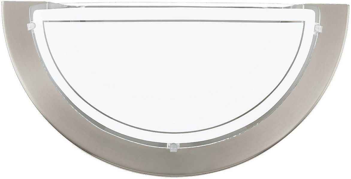 EGLO LED Wandleuchte PLANET 1 Wandlampe, Flurlampe halbrund, Silber und Wei günstig online kaufen