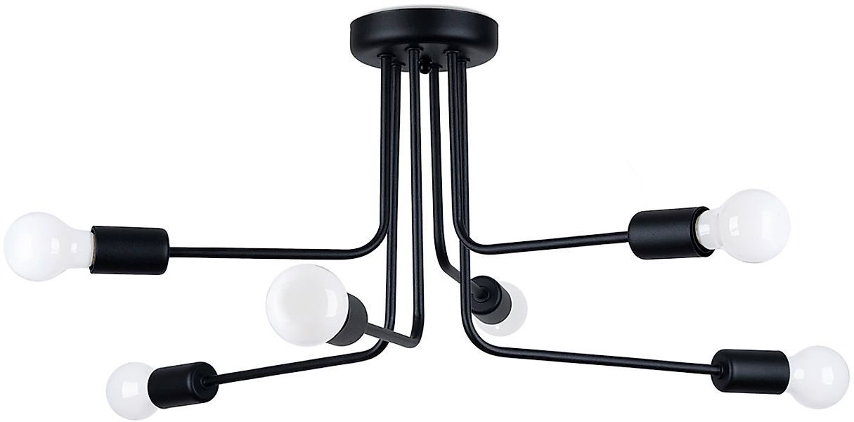 SOLLUX lighting Deckenleuchte »Kronleuchter NORAH 6 schwarz«, 6 flammig, Le günstig online kaufen