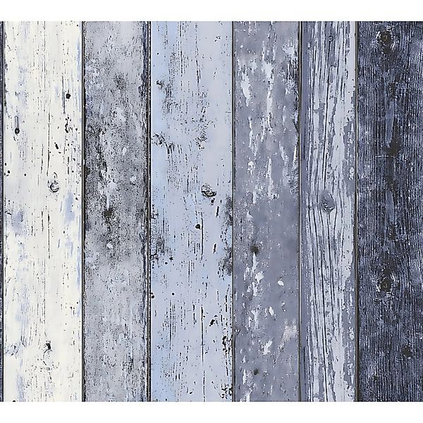 PROFHOME 855060-GU Holz Tapete Holzoptik Matt Blau 0,53 m x 10,05 m 5,33 m2 günstig online kaufen