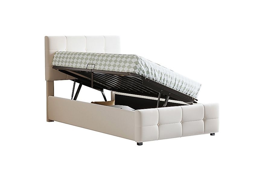 Flieks Polsterbett, Hydraulisches Stauraumbett Einzelbett Kinderbett 90x200 günstig online kaufen