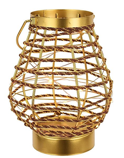 I.GE.A. Windlicht LED-Laterne aus Metall Kordel, Windlicht Kerzenlaterne Go günstig online kaufen