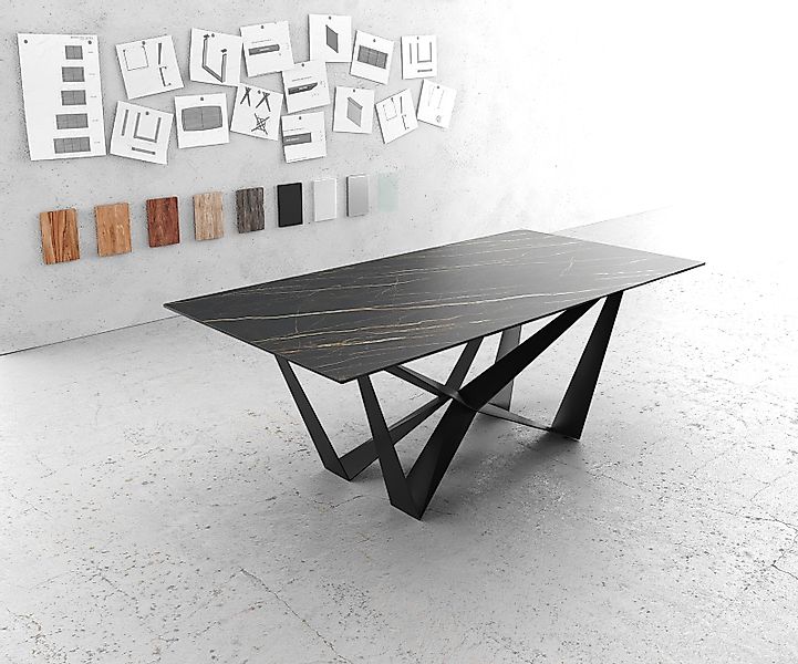DELIFE Esstisch Edge, Laminam® Keramik Braun günstig online kaufen