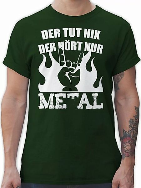 Shirtracer T-Shirt Der tut nix der hört nur Metal Heavy Metal Geschenke günstig online kaufen