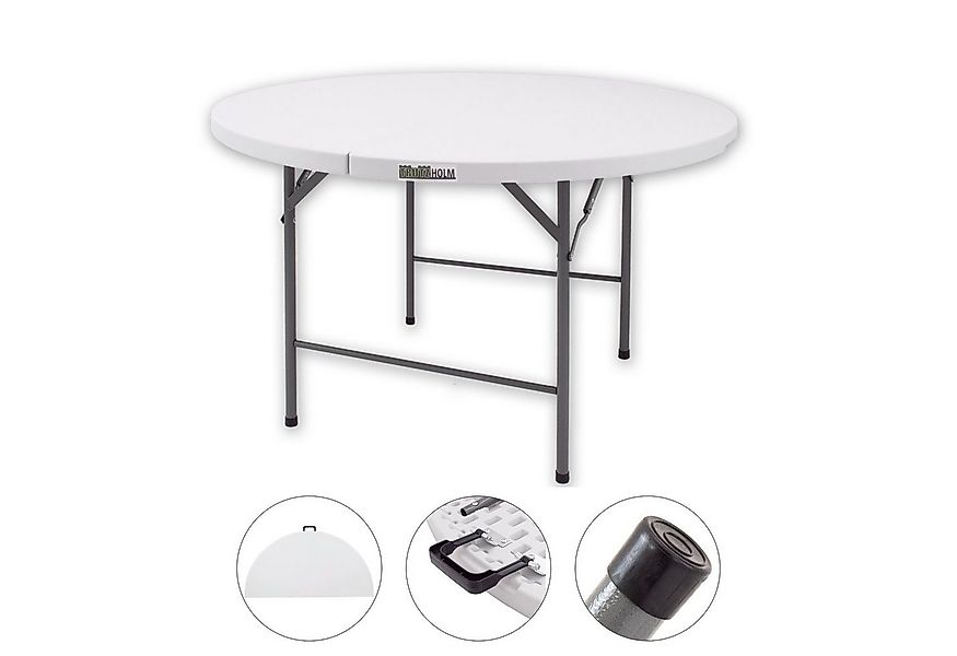 TRUTZHOLM Klapptisch rund Ø 120 cm Höhe 74 cm Stahlgestell Campingtisch Par günstig online kaufen