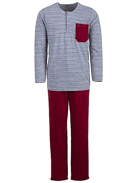 Henry Terre Schlafanzug Kuscheliger Hausanzug Langarm - Unifarben günstig online kaufen