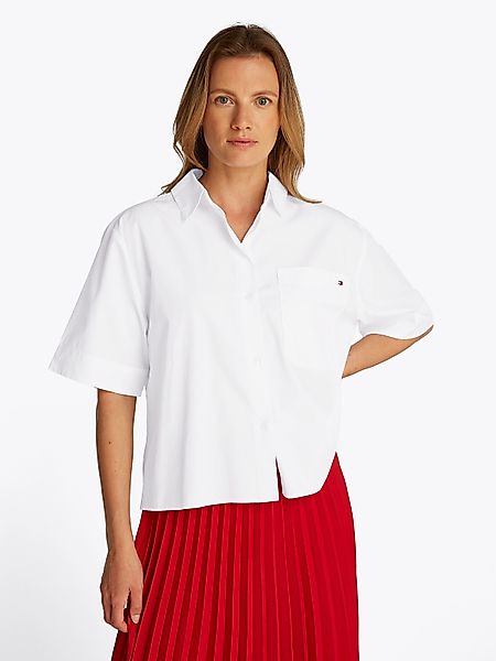 Tommy Hilfiger Kurzarmshirt "POPLIN BOXY SHORT S/S SHIRT" mit Brusttasche, günstig online kaufen