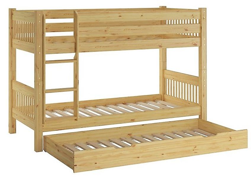 ERST-HOLZ Etagenbett Kinderstockbett 90 x 200 Kiefer Massiv Etagenbett Nisc günstig online kaufen