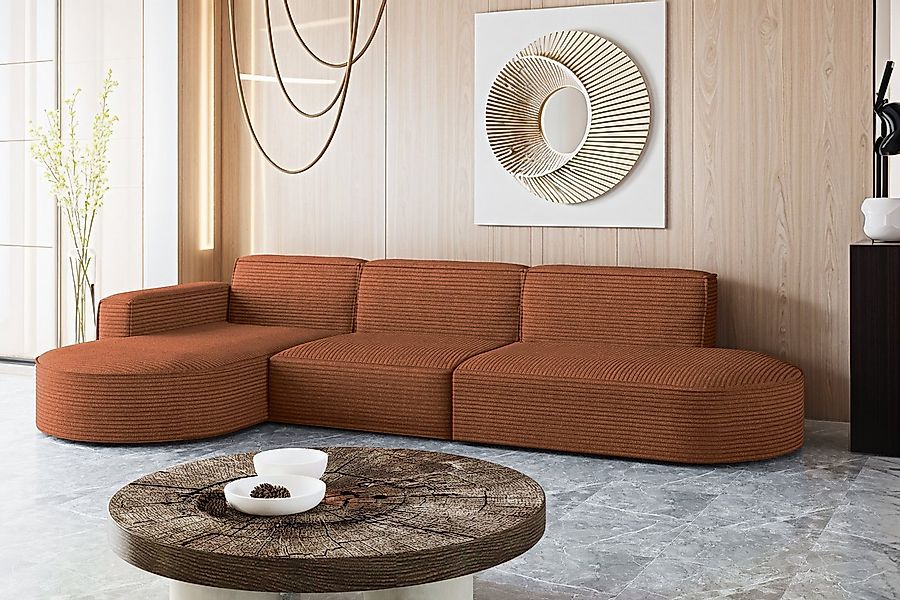 Kaiser Möbel Ecksofa Designer, Sofa L form MODENA stoff Poso, Dekorative Ki günstig online kaufen