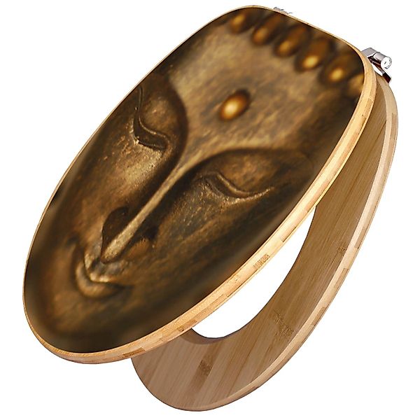 banjado WC-Sitz Bambus Motiv Buddha Gold (umweltfreundliches Material, Edel günstig online kaufen