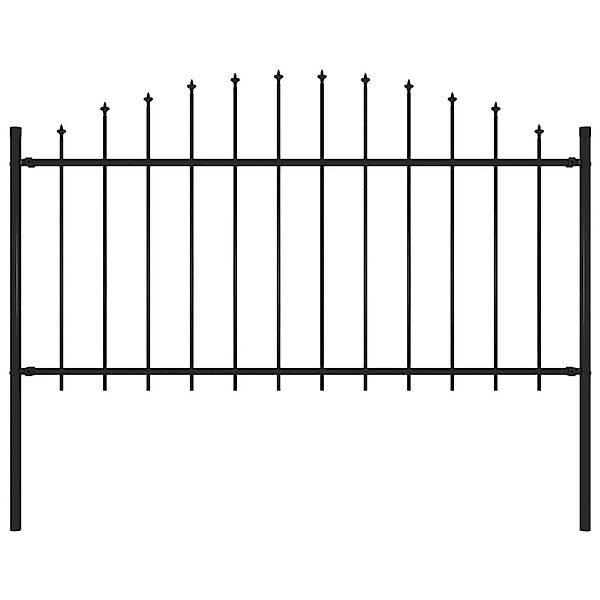vidaXL Gartenzaun mit Speerspitze Stahl 181 x 150 cm Schwarz 144943 günstig online kaufen