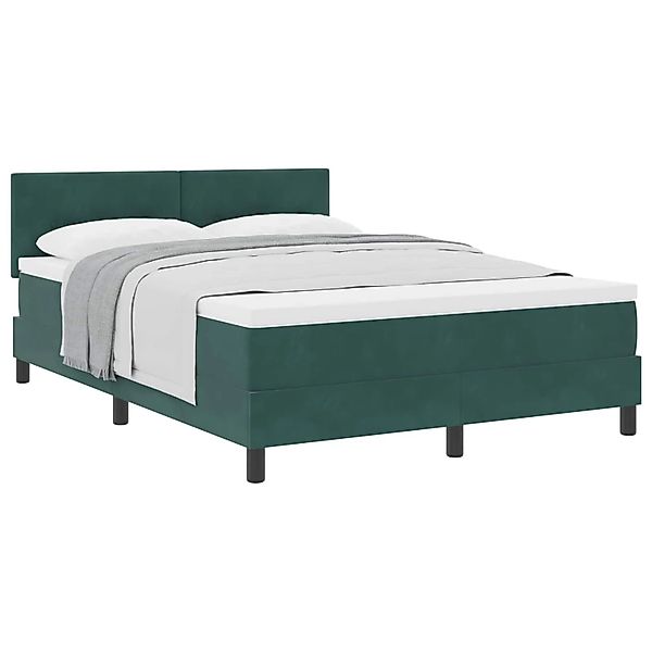vidaXL Boxspringbett mit Matratze Dunkelgrün 160 x 200 cm Samt 3339185 günstig online kaufen