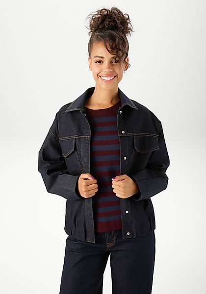 Aniston CASUAL Jeansjacke mit verdeckten Druckknöpfen günstig online kaufen