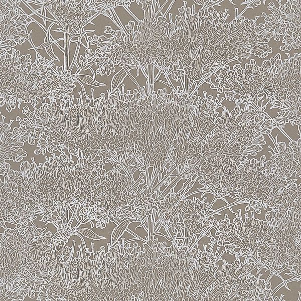 PROFHOME 369721-GU Natur Tapete Floral Matt Grau Silber 0,53 m x 10,05 m 5, günstig online kaufen