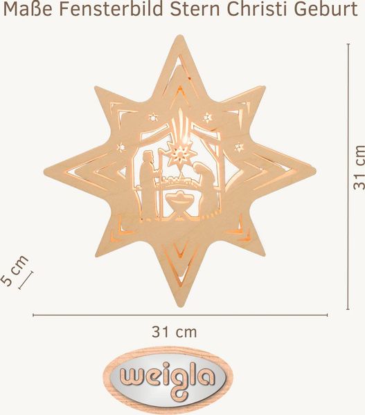 Weigla Dekostern Christi Geburt, Bethlehem, Fensterbild, günstig online kaufen