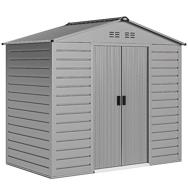 Outsunny Verzinkter Stahl Gerätehaus 2,43㎡ 213x131x192cm Geräteschuppen mi günstig online kaufen