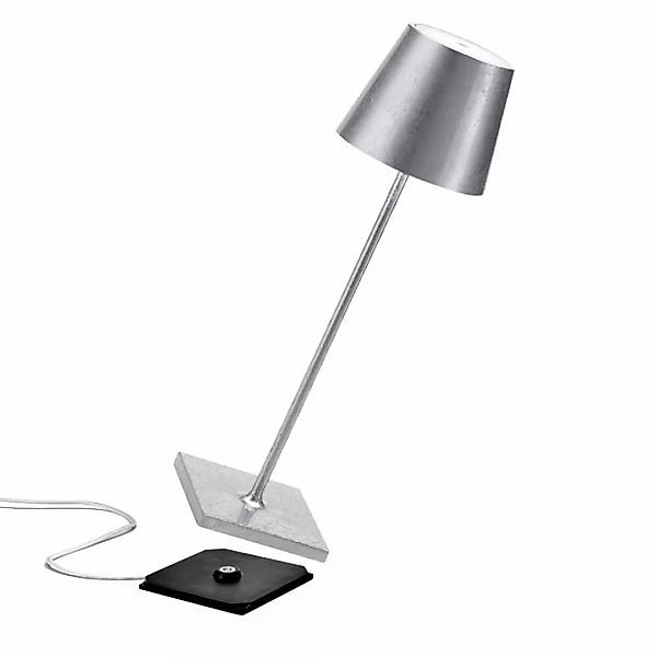 LED Akku Tischleuchte Poldina Pro in Silber-matt 2,2W 200lm IP65 günstig online kaufen