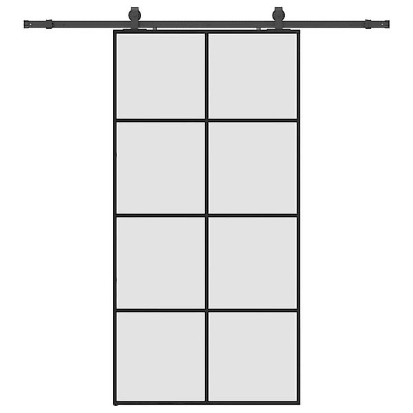 vidaXL Schiebetür mit Beschlag Schwarz 102,5x205 cm ESG-Glas 3375867 günstig online kaufen
