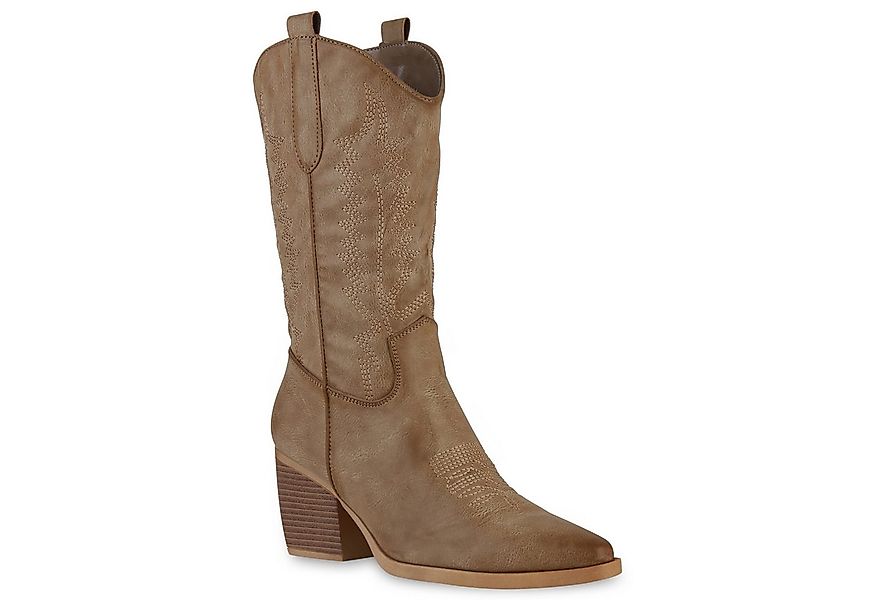 VAN HILL 838384 Cowboystiefel Damen Stiefel Cowboystiefel Holzoptikabsatz S günstig online kaufen