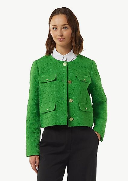 comma Funktionsjacke Indoor-Jacke Kurze Bouclé-Jacke aus Baumwolle günstig online kaufen